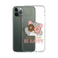 Donut Worry Be Happy Kawaii Cat Phone Case - Clear Aesthetic