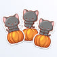 Funny Pumpkin Yoga Cats Kawaii Stickers