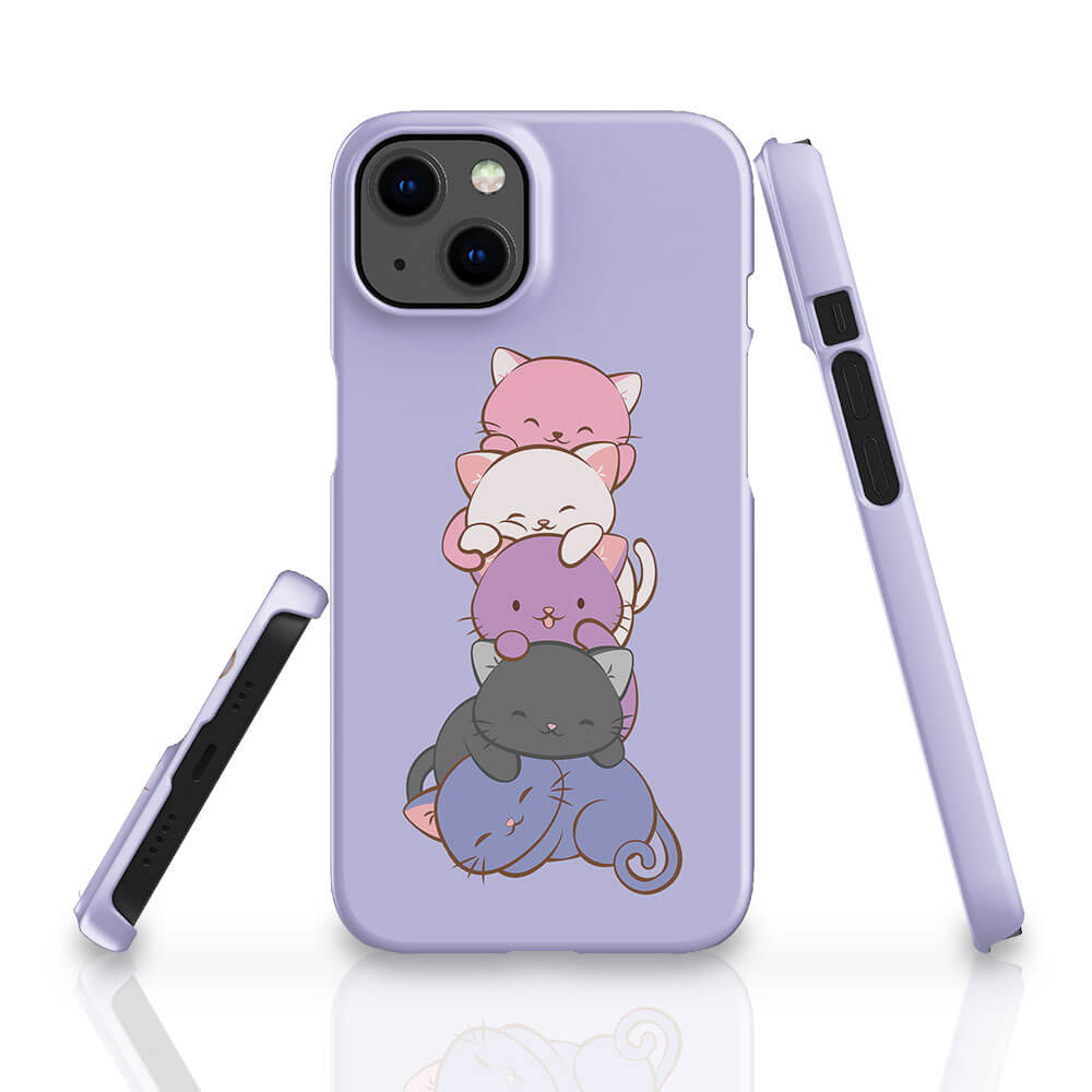 Genderfluid Pride Kawaii Cat Phone Case