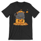 Halloween Black Cat on Pumpkin Fall Shirt - Black