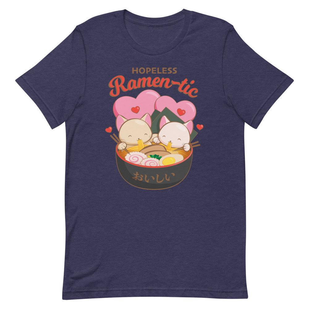 Hopeless Ramentic Cute Ramen Cats Kawaii T-Shirt S / Heather Midnight Navy
