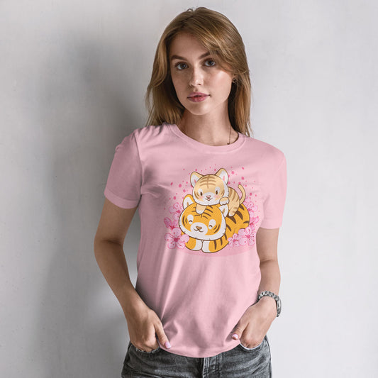 Kawaii Baby Tiger and Mommy Year of Tiger Shirt for Women