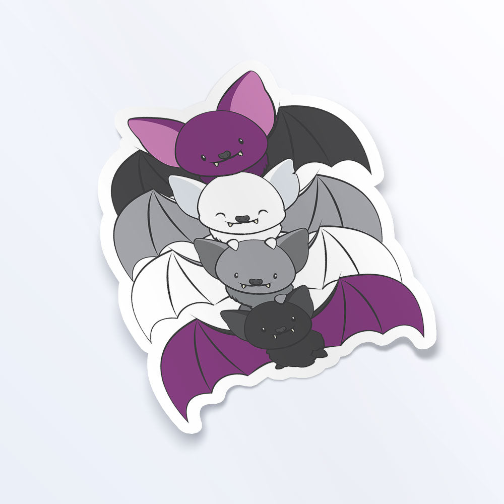 Kawaii Bats Aegosexual Pride Sticker 