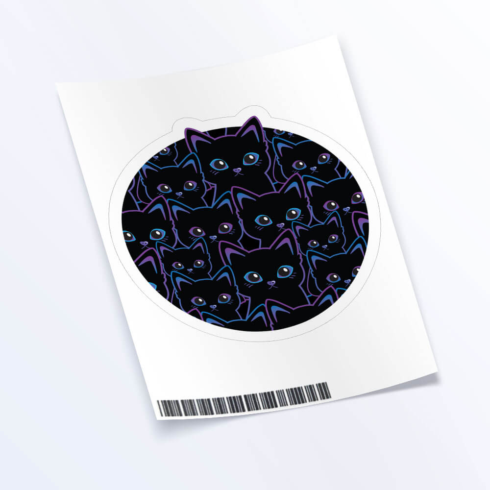 Kawaii Black Cats Sticker Sheet