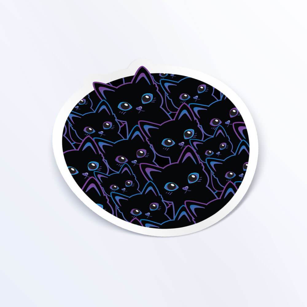 Kawaii Black Cats Sticker