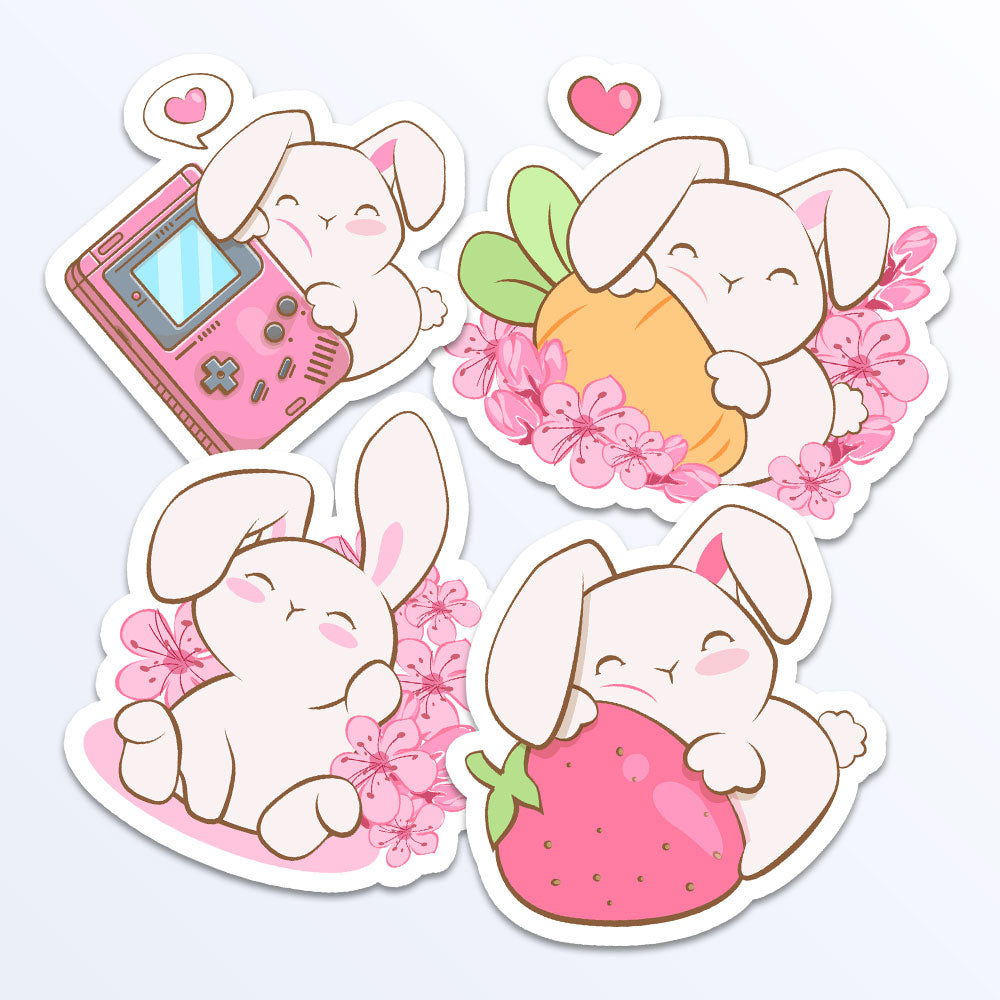 Anime Rabbit Sticker Kawaii Bunnies Year of Rabbit Stickers – Irene Koh Studio
