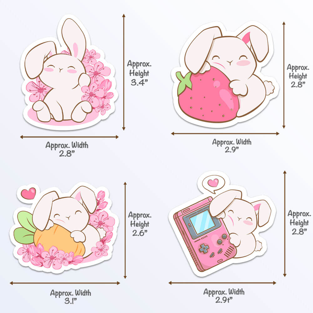 Cute Rabbit Sticker Drawing Cute Rabbit Stickers Drawing