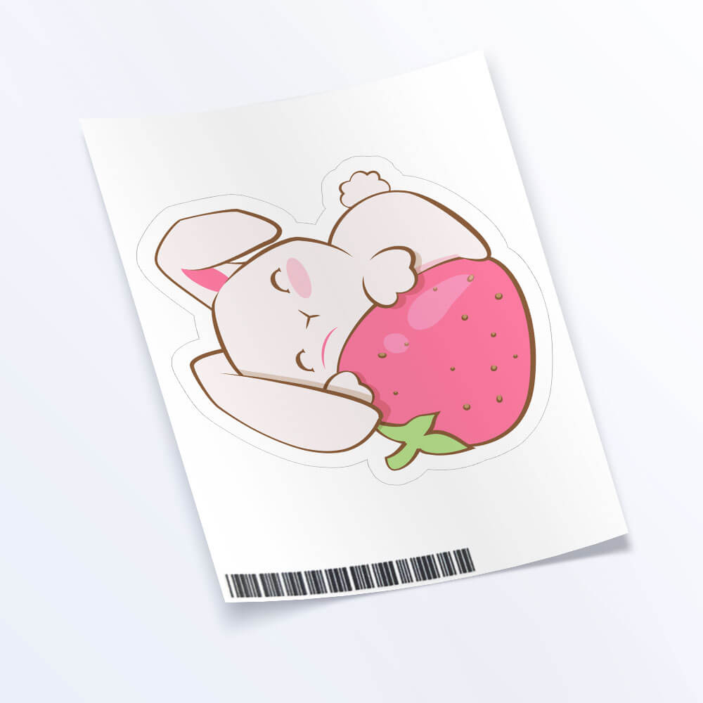Kawaii Bunnies Year of Rabbit Stickers - Strawberry Bunny