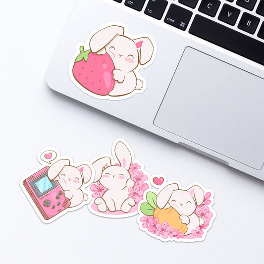 Kawaii Bunnies Year of Rabbit Stickers for laptop