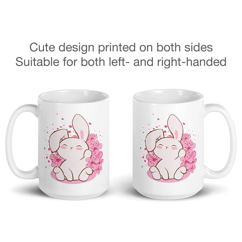 Kawaii Bunny Year of Rabbit Cute Coffee Mug - printed both sides