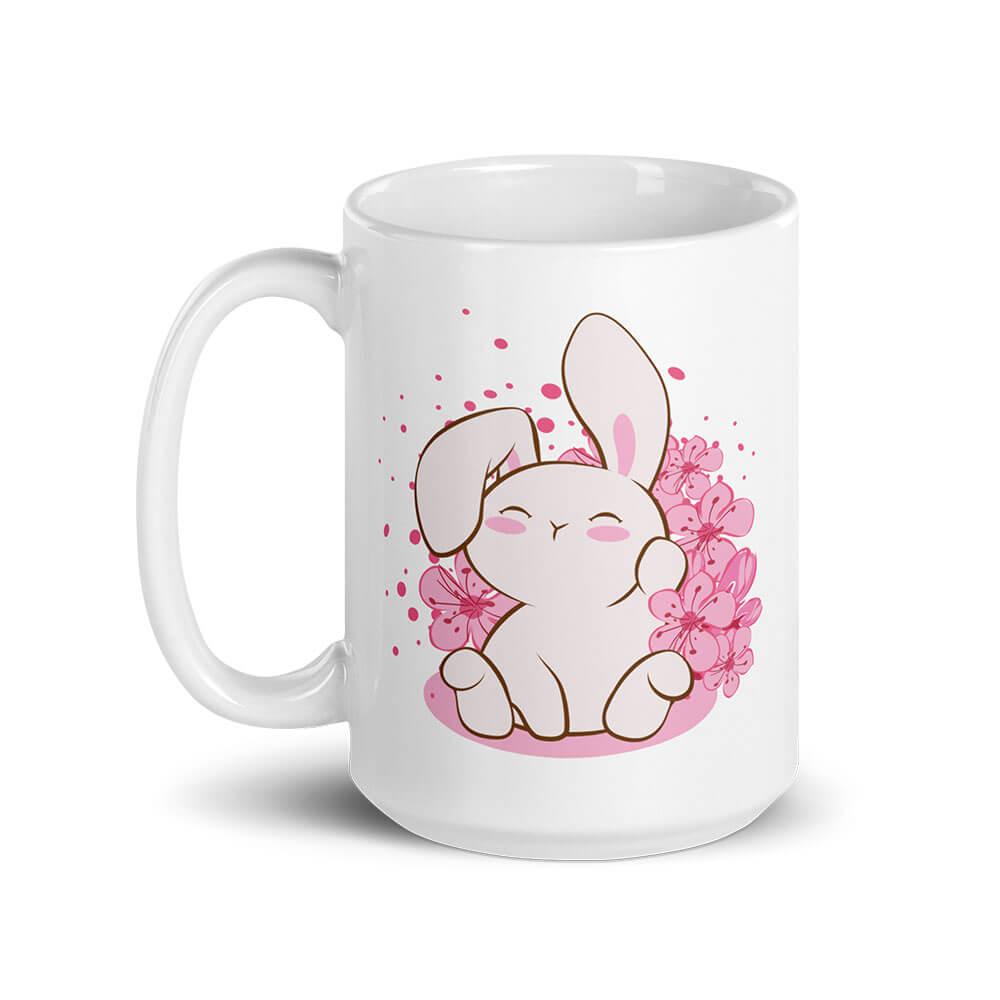 Kawaii Bunny Year of Rabbit Cute Coffee Mug white 15 oz