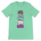 Kawaii Cat Pile Asexual MLM Pride T-Shirt - Heather Mint