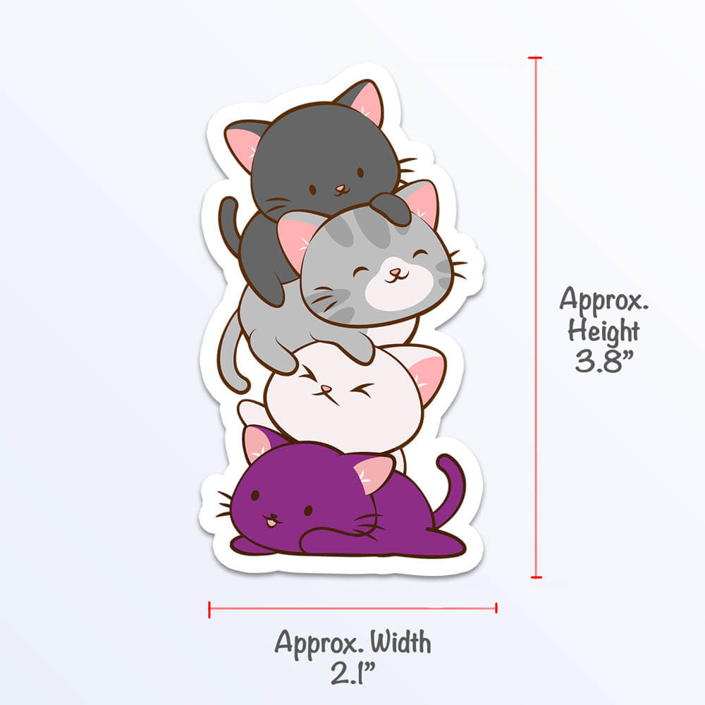 Kawaii Cat Pile Bisexual Sticker – Irene Koh Studio