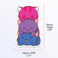 Kawaii Cat Pile Bisexual Sticker Measurement