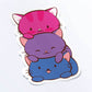 Kawaii Cat Pile Bisexual Sticker