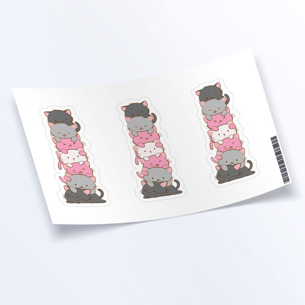 Kawaii Cat Pile Asexual Sticker – Irene Koh Studio