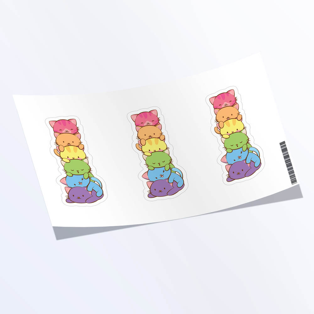 Kawaii Cat Pile LGBTQ Rainbow Gay Pride Sticker – Irene Koh Studio