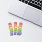 Kawaii Cat Pile LGBTQ Rainbow Gay Pride Stickers with laptop