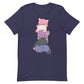 Kawaii Cat Pile Genderfluid Pride T-Shirt S / Heather Midnight Navy