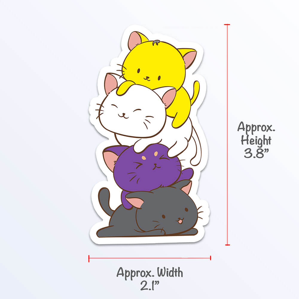 Cute Kawaii Cat Pile Stackable Cats Sticker