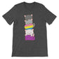 Kawaii Cat Pile Panromantic Asexual Pride T-Shirt - dark grey heather