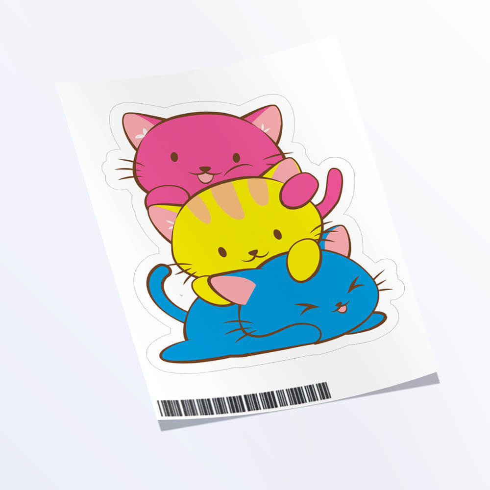 Kawaii Cat Pile Pansexual Sticker - 1 Sticker