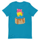 Kawaii Cat Pile Pansexual Pride T-Shirt - Aqua