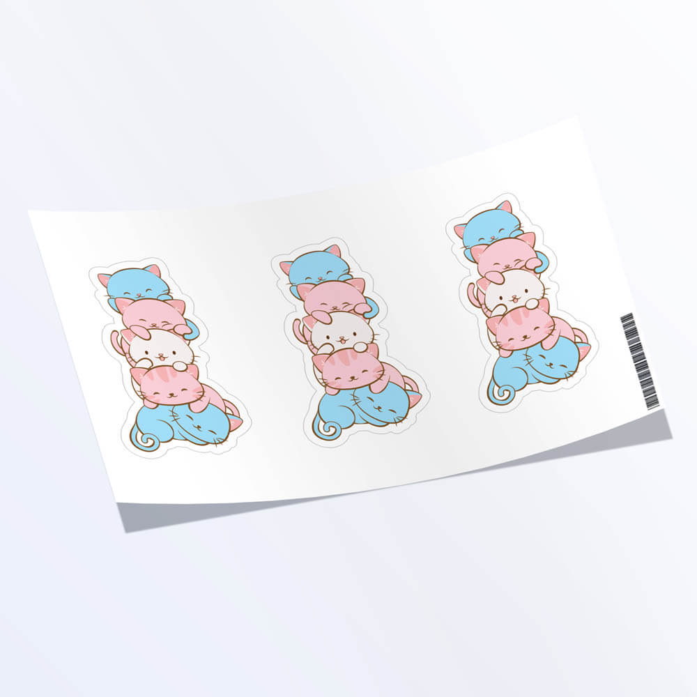 Kawaii Cat Pile Transgender Stickers - Set of 3