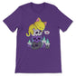 Kawaii Cat on Skulls Nonbinary Shirt for Enby - Purple