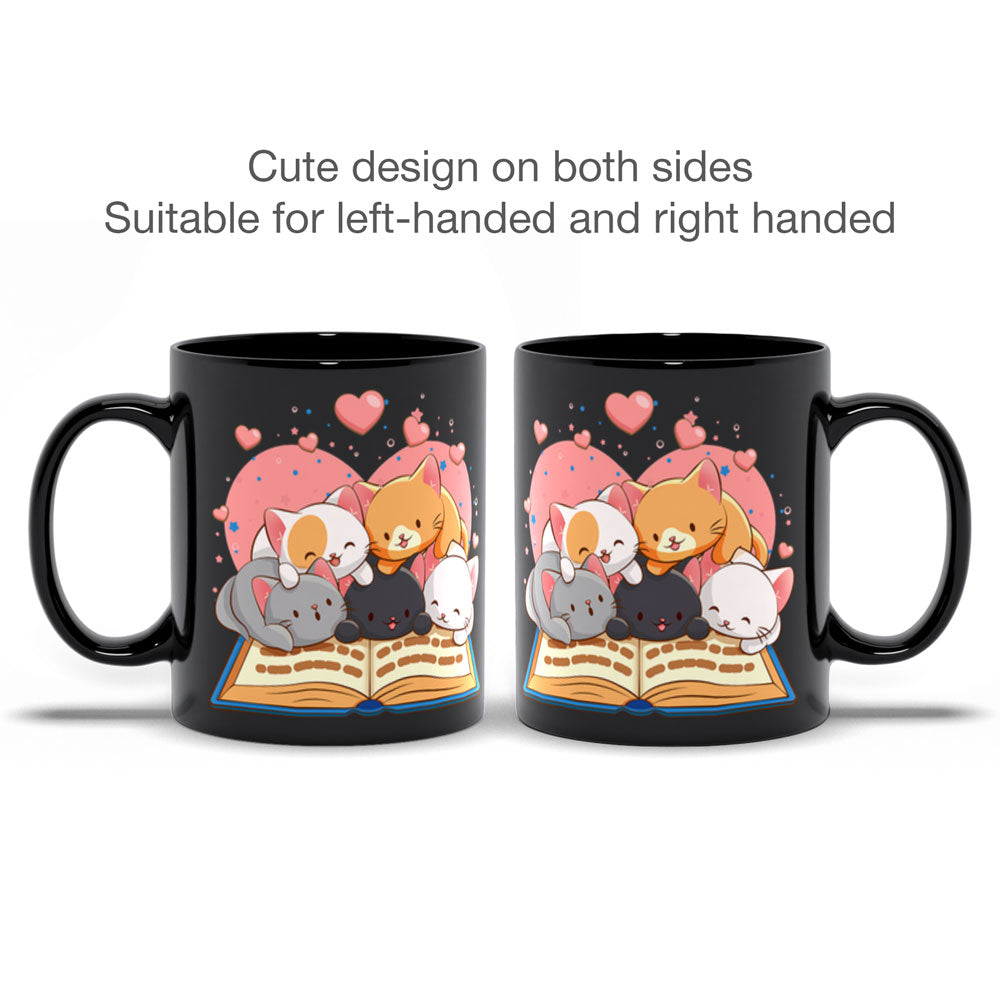 Kawaii Cats-Reading-Book Cute Mugs - 2 sided