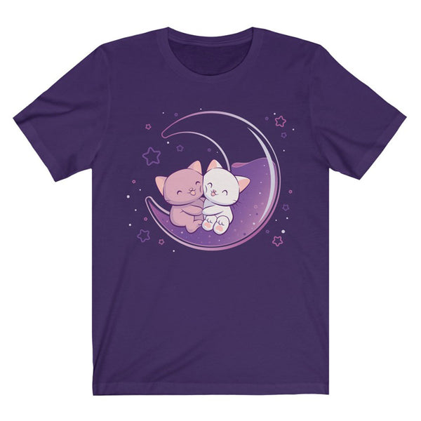 ＊韓国＊［VINVLE］Others Cats T-shirt 2color Kawaii Cats on Purple Moon T-shirt – Irene Koh Studio