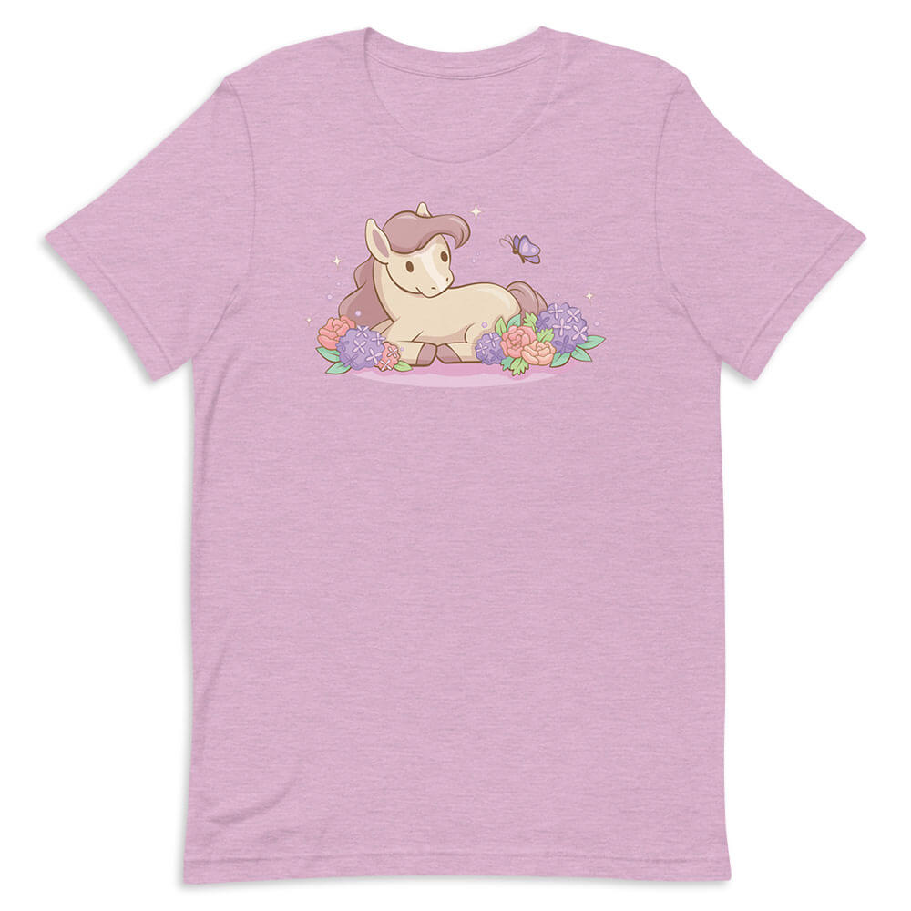 Kawaii Horse T-Shirt - Heather Prism Lilac