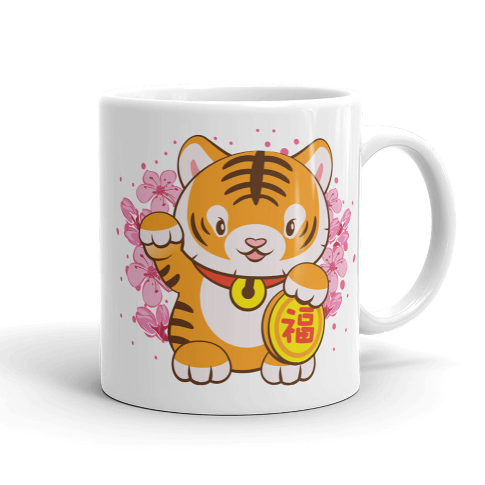 Kawaii Year of Tiger Coffee Mug white 11oz