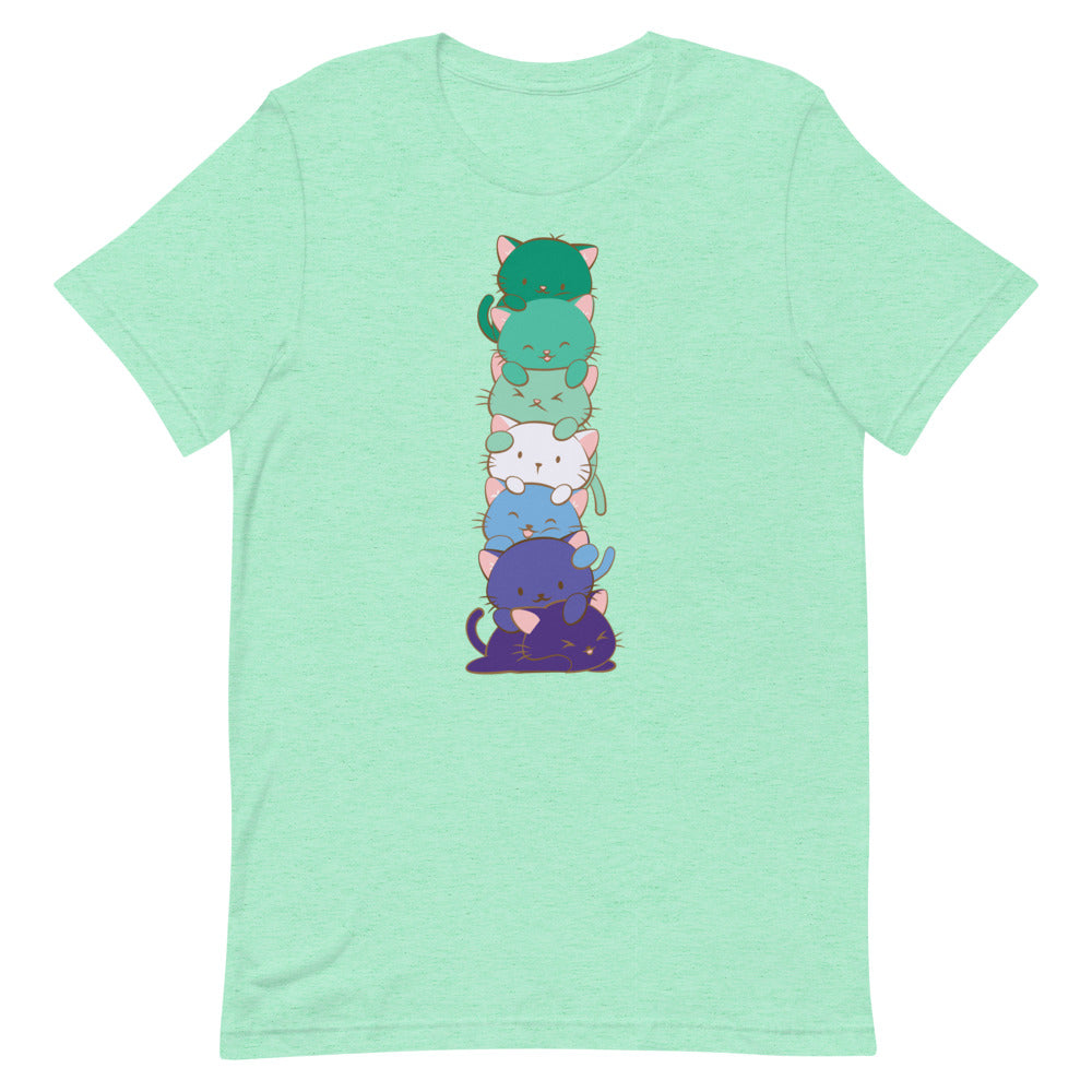 Blue Gay Cat Tie Dye Screen Print T-Shirt 
