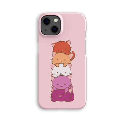 Lesbian Pride Kawaii Cat Phone Case - pink