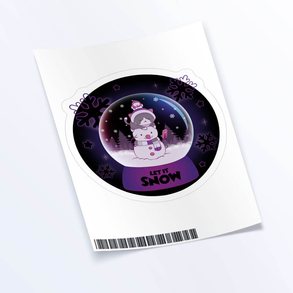 Let it Snow Cute Snow Globe Kawaii Sticker Sheet