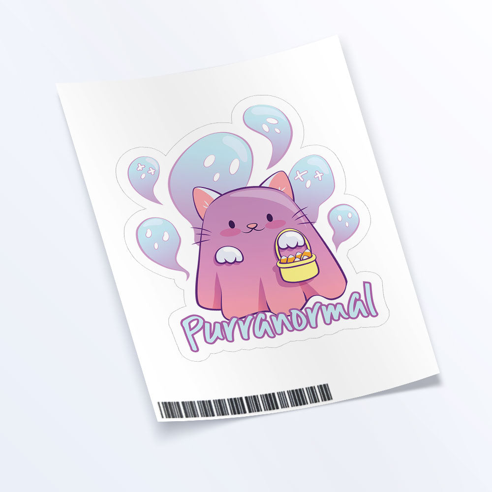 Purranormal Kawaii Ghost Cat Sticker Sheet