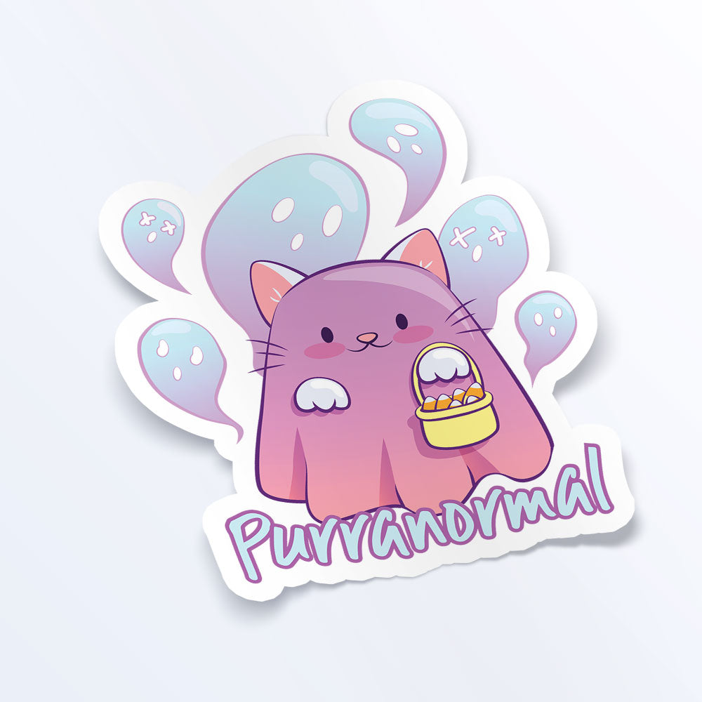 Purranormal Kawaii Ghost Cat Stickers