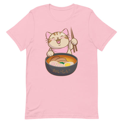 Cute Kawaii Ramen Cat T-Shirt S / Pink