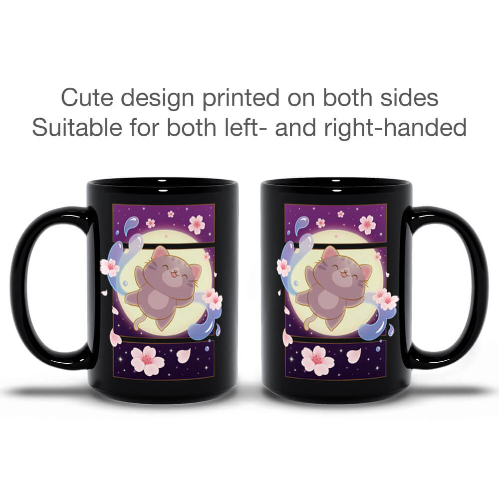 Sakura Flight Kawaii Cat Cute Mugs printed on both sides