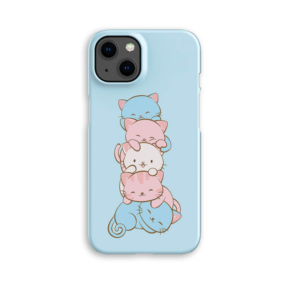 Transgender Pride Kawaii Cat Phone Case - blue