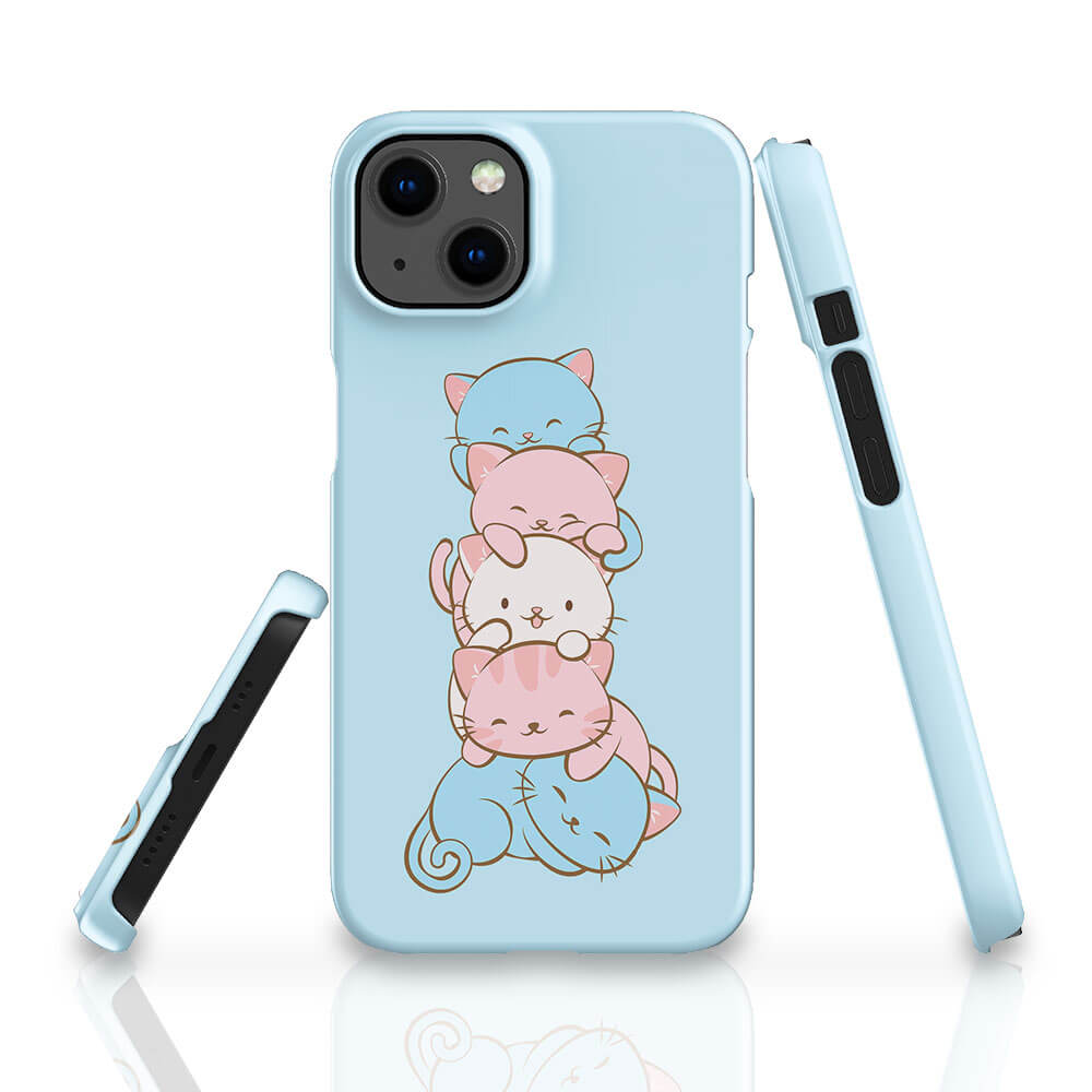 Transgender Pride Kawaii Cat Phone Case in different views