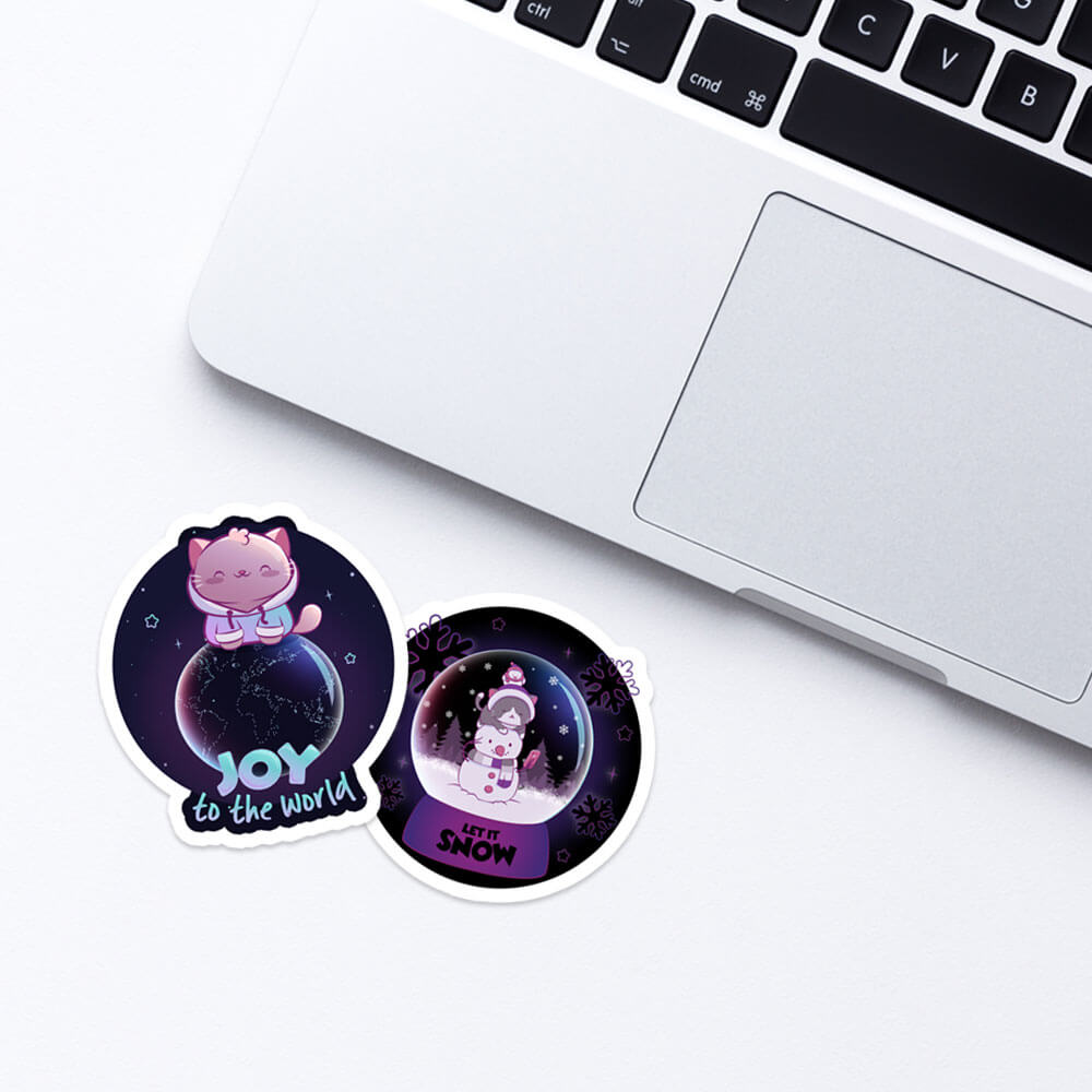 Winter Holiday Cute Kawaii Stickers for laptops