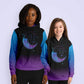 Witchy Black Cat on Magical Moon Kawaii Hoodie for Women and girls