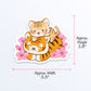 Year of Tiger Kawaii Vinyl Stickers Baby Tiger Sticker Measurement