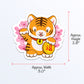 Year of Tiger Kawaii Vinyl Stickers Lucky Tiger Measurements
