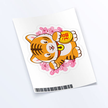 Year of Tiger Kawaii Vinyl Stickers - Kawaii Lucky Tiger Sticker Sheet