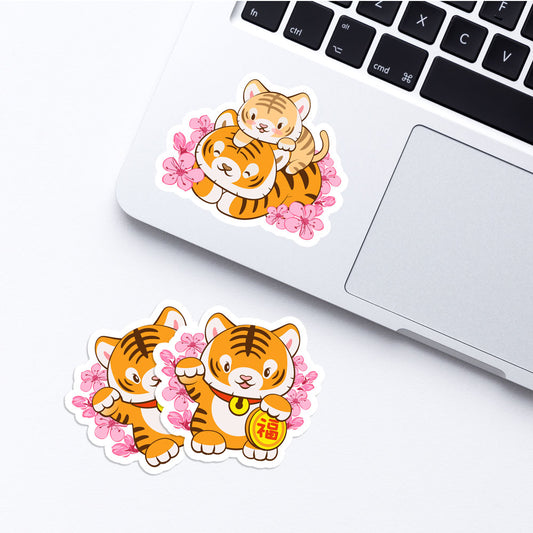 Kawaii Year of Tiger Stickers for Laptop