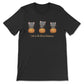 Yoga Cats on Pumpkins Kawaii T-shirt for Fall - Black