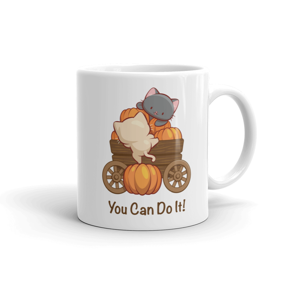 You Can Do It Kawaii Cats Inspirational Cute Mug - White 11 oz